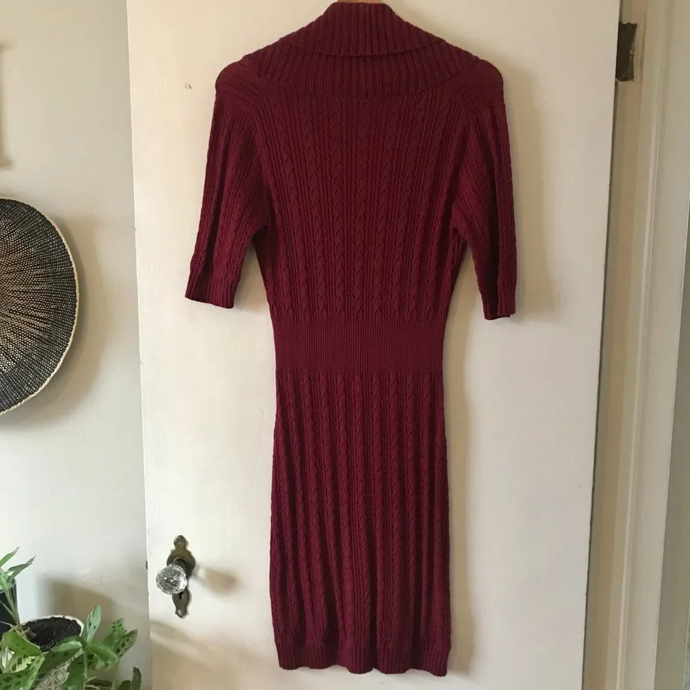 BCBG Merlot Bodycon V-Neck Sweater Dress, Size M - Picture 8 of 8